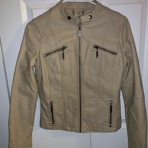 Tan faux leather jacket!